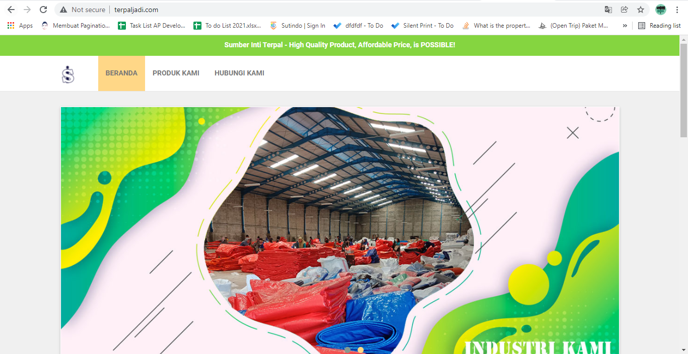 E-Commerce Website – Sumber Inti Terpal